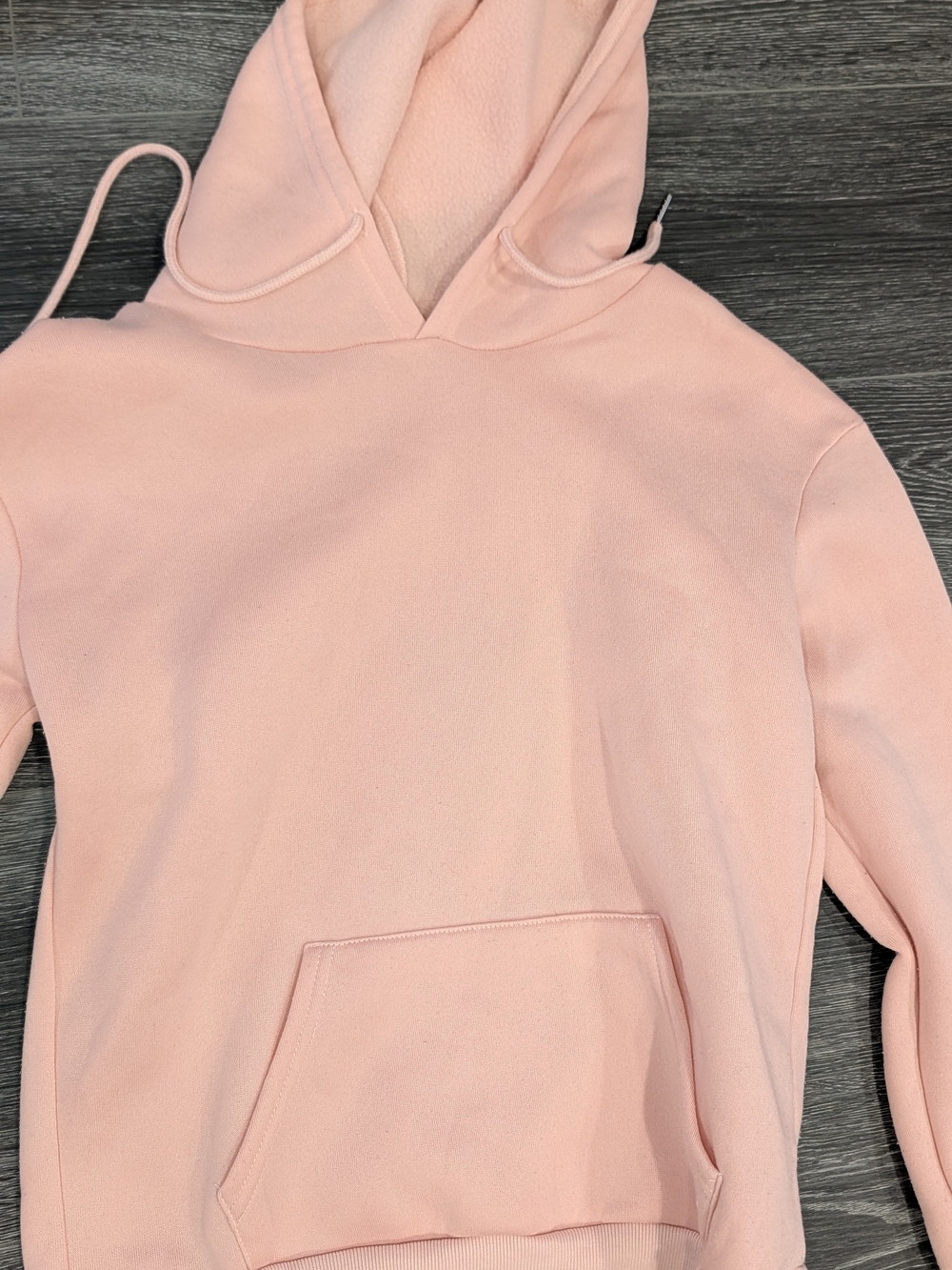 Women Blush Pink Fleece-Lined Pullover Hoodie